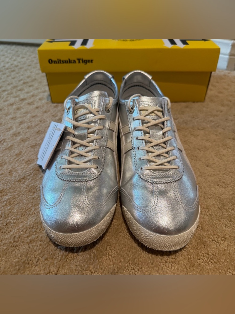 Onitsuka Tiger Mexico 66 SD sneakers/trainers in pure silver/cream color way - Picture 3 of 9